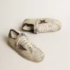 Stardan in nabuk e mesh con stella in pelle marrone con stampa lucertola Stardan in nabuk e mesh con stella in pelle marrone con stampa lucertola