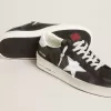 Stardan in nabuk nero e mesh con stella e linguetta sul tallone in pelle grigia