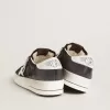 Stardan in nabuk nero e mesh con stella e linguetta sul tallone in pelle grigia