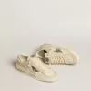 Stardan in nappa con stella effetto specchio argento e linguetta sul tallone