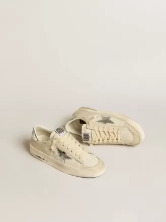 Stardan in nappa con stella effetto specchio argento e linguetta sul tallone Stardan in nappa con stella effetto specchio argento e linguetta sul tallone