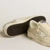 Stardan in nappa con stella effetto specchio argento e linguetta sul tallone