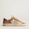 Stardan in nylon beige e mesh con inserti in pelle scamosciata color tabacco