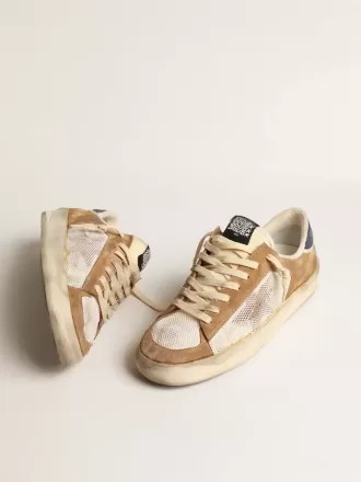 Stardan in nylon beige e mesh con inserti in pelle scamosciata color tabacco Stardan in nylon beige e mesh con inserti in pelle scamosciata color tabacco
