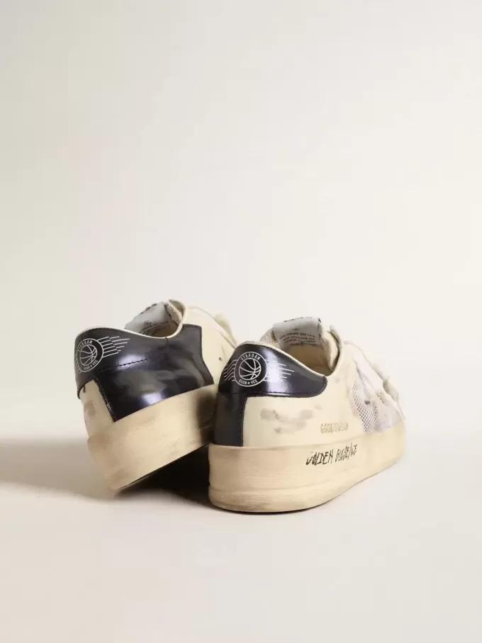 Stardan in pelle bianca e rete con stella in pelle bianca Stardan in pelle bianca e rete con stella in pelle bianca