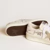 Stardan in pelle con scritte all-over e stella in pelle scamosciata grigio ghiaccio Stardan in pelle con scritte all-over e stella in pelle scamosciata grigio ghiaccio