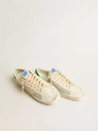 Stardan in pelle nappa bianca con stella in pelle color crema Stardan in pelle nappa bianca con stella in pelle color crema