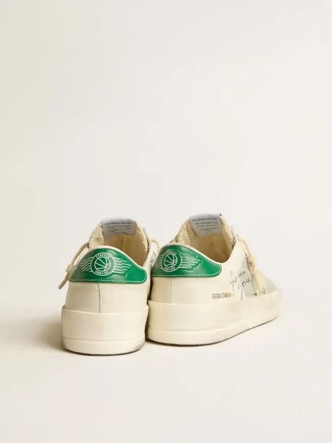 Stardan in pelle nappa bianca con stella in pelle color crema Stardan in pelle nappa bianca con stella in pelle color crema
