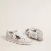 Stardan in pelle nappa con stella in pelle metallizzata argento e tallone in pelle scamosciata rosa Stardan in pelle nappa con stella in pelle metallizzata argento e tallone in pelle scamosciata rosa