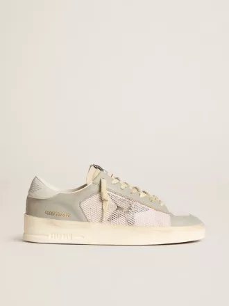 Stardan in pelle nappa grigia e mesh bianco con stella in pelle grigia Stardan in pelle nappa grigia e mesh bianco con stella in pelle grigia