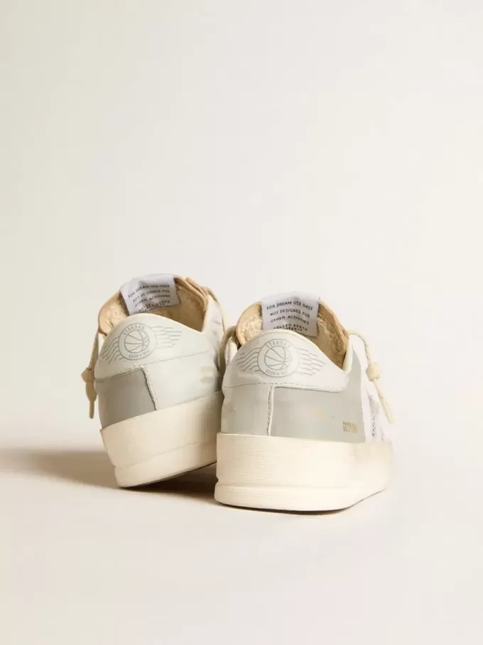 Stardan in pelle nappa grigia e mesh bianco con stella in pelle grigia Stardan in pelle nappa grigia e mesh bianco con stella in pelle grigia