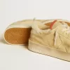 Stardan in pelle scamosciata beige con tallone in pelle e fodera in shearling Stardan in pelle scamosciata beige con tallone in pelle e fodera in shearling