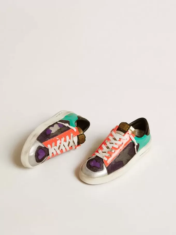 Stardan LAB da donna in vernice e mesh con stella in gomma
