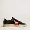 Stardan LAB da donna in vernice nera e verde con stella arancione