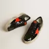 Stardan LAB da donna in vernice nera e verde con stella arancione