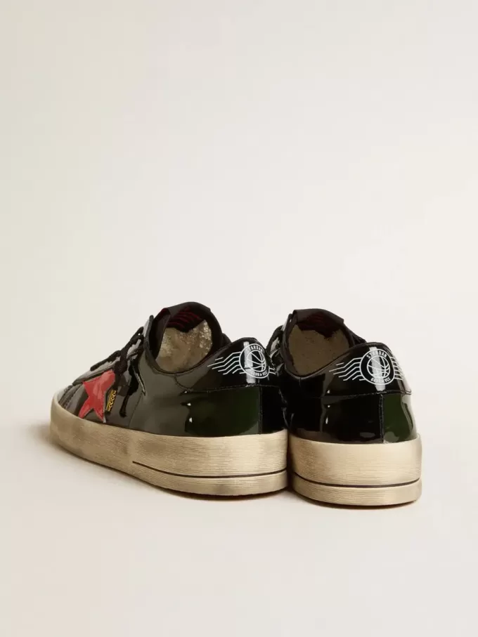 Stardan LAB da donna in vernice nera e verde con stella arancione