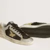 Stardan LAB in pelle argentata e mesh con stella dorata e linguetta sul tallone
