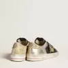 Stardan LAB in pelle argentata e mesh con stella dorata e linguetta sul tallone