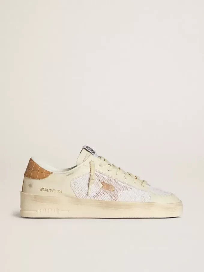 Stardan LTD da donna con stella in pelle beige e linguetta sul tallone in pelle beige coccodrillo Stardan LTD da donna con stella in pelle beige e linguetta sul tallone in pelle beige coccodrillo