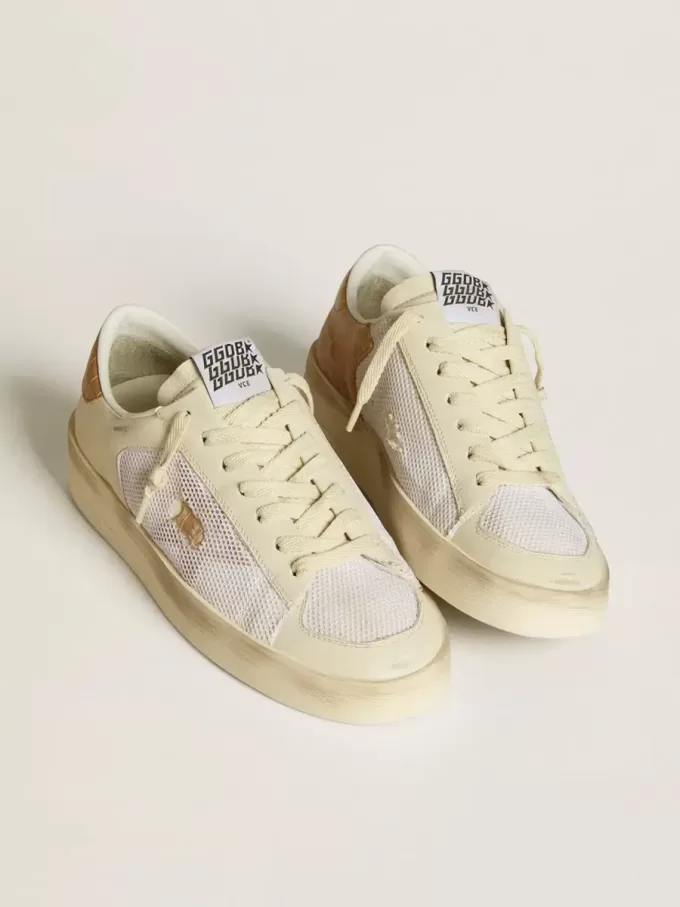 Stardan LTD da donna con stella in pelle beige e linguetta sul tallone in pelle beige coccodrillo Stardan LTD da donna con stella in pelle beige e linguetta sul tallone in pelle beige coccodrillo