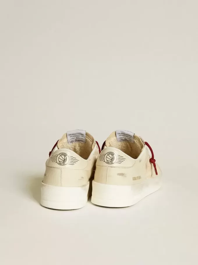 Stardan LTD da uomo in pelle scamosciata con stella e linguetta sul tallone in pelle verniciata bianca Stardan LTD da uomo in pelle scamosciata con stella e linguetta sul tallone in pelle verniciata bianca