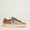 Stardan LTD in pelle grigia e mesh con stella e linguetta sul tallone in pelle Stardan LTD in pelle grigia e mesh con stella e linguetta sul tallone in pelle