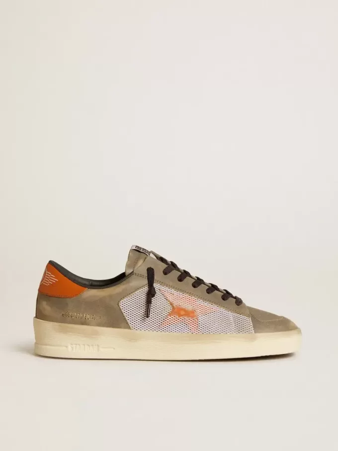 Stardan LTD in pelle grigia e mesh con stella e linguetta sul tallone in pelle Stardan LTD in pelle grigia e mesh con stella e linguetta sul tallone in pelle
