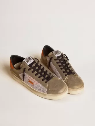 Stardan LTD in pelle grigia e mesh con stella e linguetta sul tallone in pelle Stardan LTD in pelle grigia e mesh con stella e linguetta sul tallone in pelle