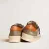 Stardan LTD in pelle grigia e mesh con stella e linguetta sul tallone in pelle Stardan LTD in pelle grigia e mesh con stella e linguetta sul tallone in pelle