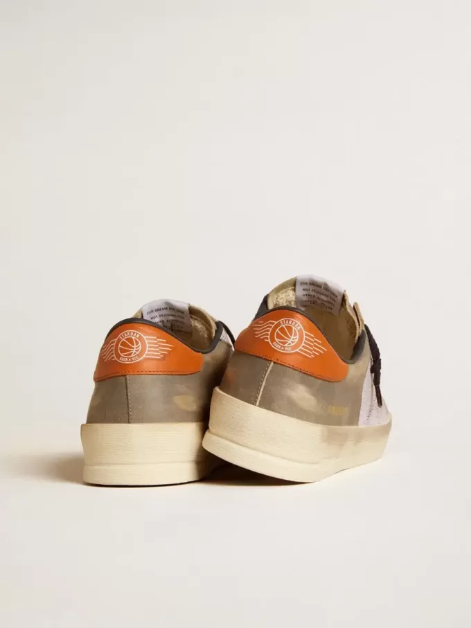 Stardan LTD in pelle grigia e mesh con stella e linguetta sul tallone in pelle Stardan LTD in pelle grigia e mesh con stella e linguetta sul tallone in pelle