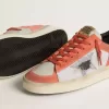 Stardan LTD in pelle scamosciata color corallo e mesh con stella in pelle nera
