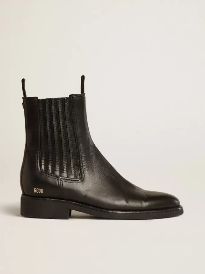 Stivaletti Chelsea da donna in pelle nera Stivaletti Chelsea da donna in pelle nera