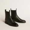 Stivaletti Chelsea da donna in pelle nera Stivaletti Chelsea da donna in pelle nera