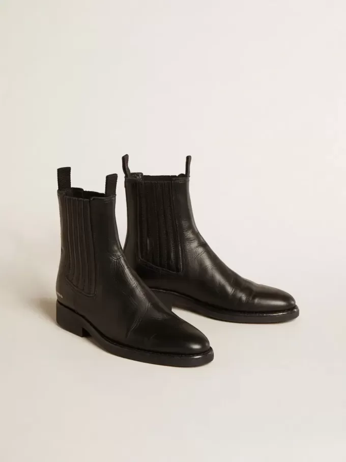 Stivaletti Chelsea da donna in pelle nera Stivaletti Chelsea da donna in pelle nera