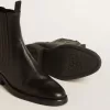 Stivaletti Chelsea da donna in pelle nera Stivaletti Chelsea da donna in pelle nera