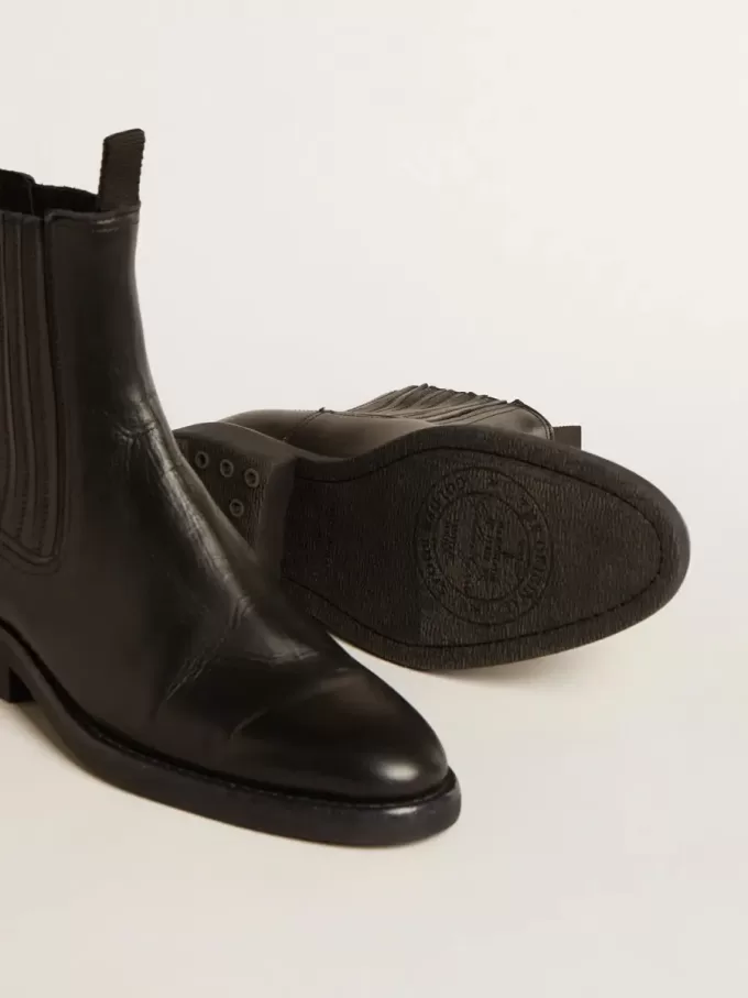 Stivaletti Chelsea da donna in pelle nera Stivaletti Chelsea da donna in pelle nera