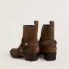 Stivaletti Debbie bassi in camoscio grigio tortora con fibbia removibile