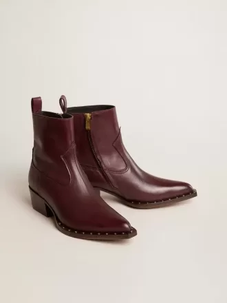 Stivaletti Debbie da donna in pelle bordeaux