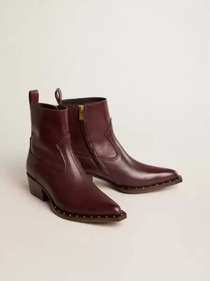 Stivaletti Debbie da donna in pelle bordeaux Stivaletti Debbie da donna in pelle bordeaux