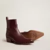 Stivaletti Debbie da donna in pelle bordeaux Stivaletti Debbie da donna in pelle bordeaux