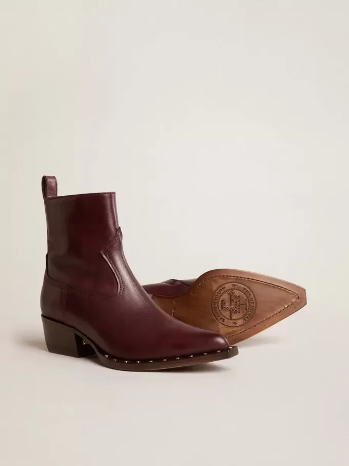 Stivaletti Debbie da donna in pelle bordeaux Stivaletti Debbie da donna in pelle bordeaux
