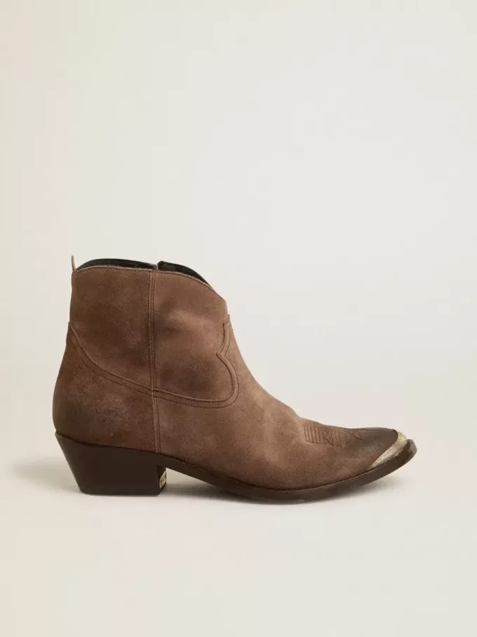 Stivaletti giovani in pelle scamosciata marrone scuro Stivaletti giovani in pelle scamosciata marrone scuro