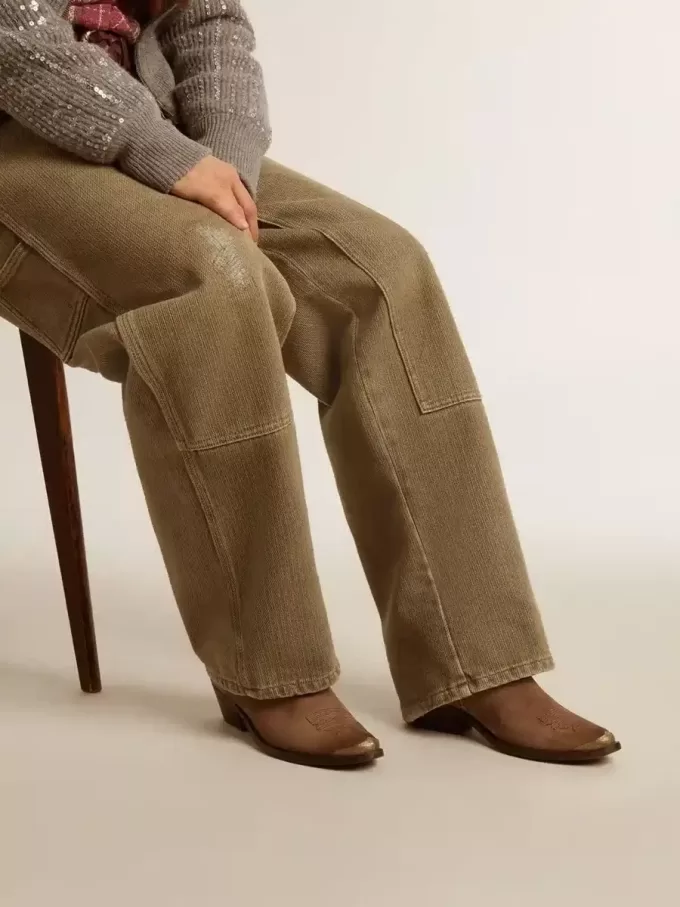 Stivaletti giovani in pelle scamosciata marrone scuro Stivaletti giovani in pelle scamosciata marrone scuro