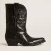 Stivali Wish Star bassi in pelle nera con stella nera Stivali Wish Star bassi in pelle nera con stella nera