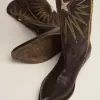 Stivali Wish Star da donna in pelle nera con stella in pelle laminata platino Stivali Wish Star da donna in pelle nera con stella in pelle laminata platino