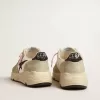 Suola Running con inserti in pelle scamosciata grigia e stella glitterata nera
