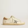 Super-Star con stella in pelle argentata e linguetta sul tallone in pelle con stampa cocco Super-Star con stella in pelle argentata e linguetta sul tallone in pelle con stampa cocco