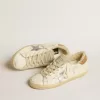 Super-Star con stella in pelle argentata e linguetta sul tallone in pelle con stampa cocco Super-Star con stella in pelle argentata e linguetta sul tallone in pelle con stampa cocco
