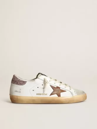 Super-Star con stella marrone chiaro e tallone con glitter rosa