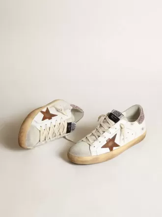 Super-Star con stella marrone chiaro e tallone con glitter rosa